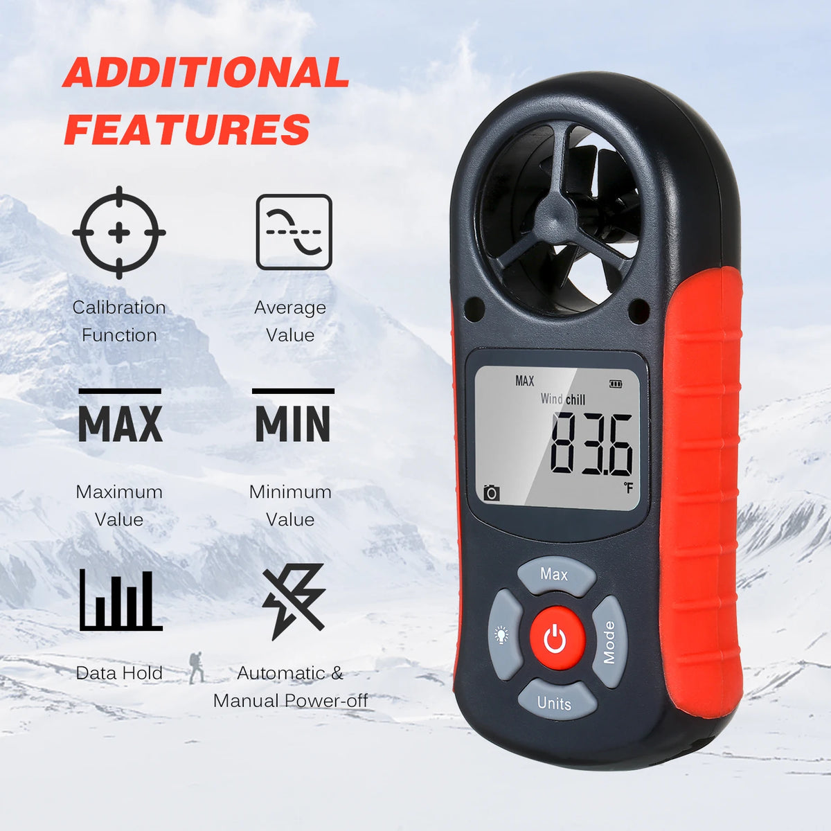 TL-303 Digital Anemometer Wind Speed Wind Chill Temperature Humidity Heat Index Dew Point Barometric Pressure Altitude Meter