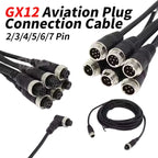 GX12 Male to Female Extension Cable Aviation Plug Connection Wire 2/3/4/5/6/7 Pin Plug Sensing Connector Line 0.2-3 Meter