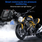 Extractme Tire Pressure Monitoring System Colorful Display Wireless TPMS Motorcycle Solar Charge Tyre Temperature Alarm Sensor