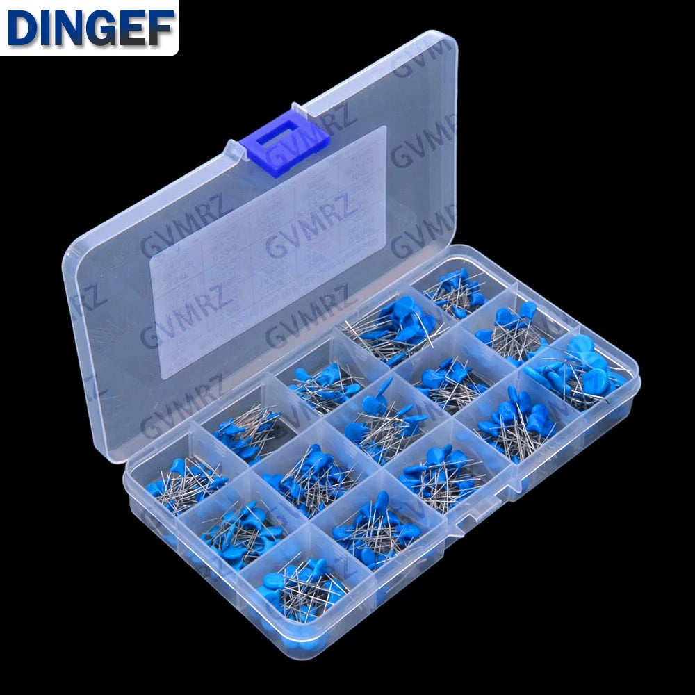 300PCS 15 Values 1KV 2KV 3KV 0.1nF-22nF High Voltage Ceramic Disc Capacitors  0.47NF 0.56NF 2.2NF 1NF 2.2NF 10NF 22NF
