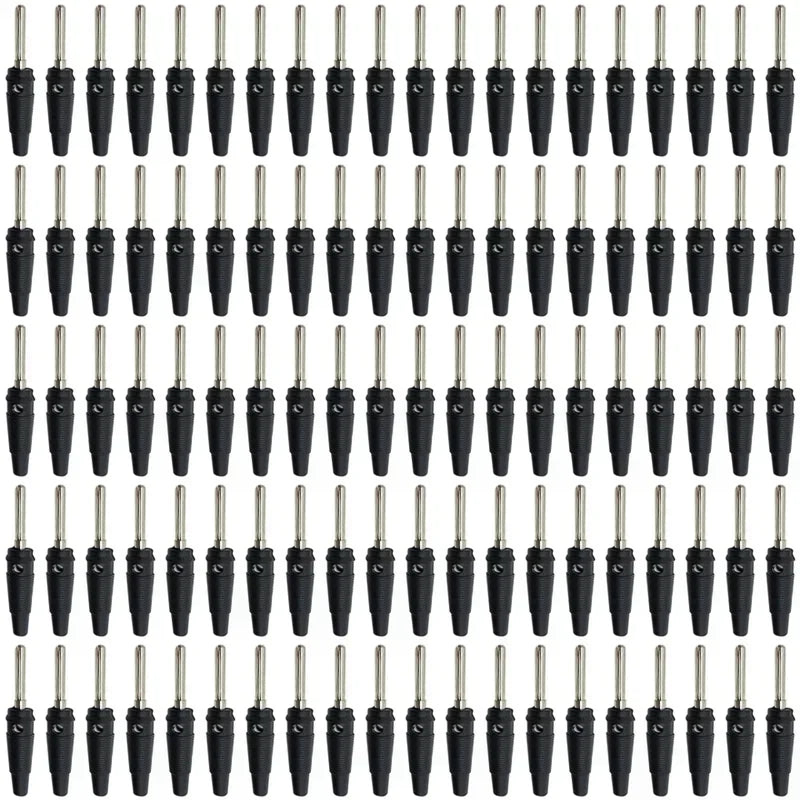 20/100PCS 4mm Stackable Banana Plug Connectors, Insulated High Current Plugs with Screw Terminal for Speaker,Multimeter and Test