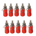 10pcs 4mm Red&Black Banana Socket Professional Binding Post Nut Banana Plug Jack Connector Nickel Plated For 4mm Banana Plug