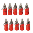 10pcs 4mm Red&Black Banana Socket Professional Binding Post Nut Banana Plug Jack Connector Nickel Plated For 4mm Banana Plug