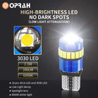 Oprah 2PCS W5W 3030 3014 SMD Car T10 LED 194 168 Wedge Replacement Reverse Instrument Panel Lamp White Bulbs For Clearance Light