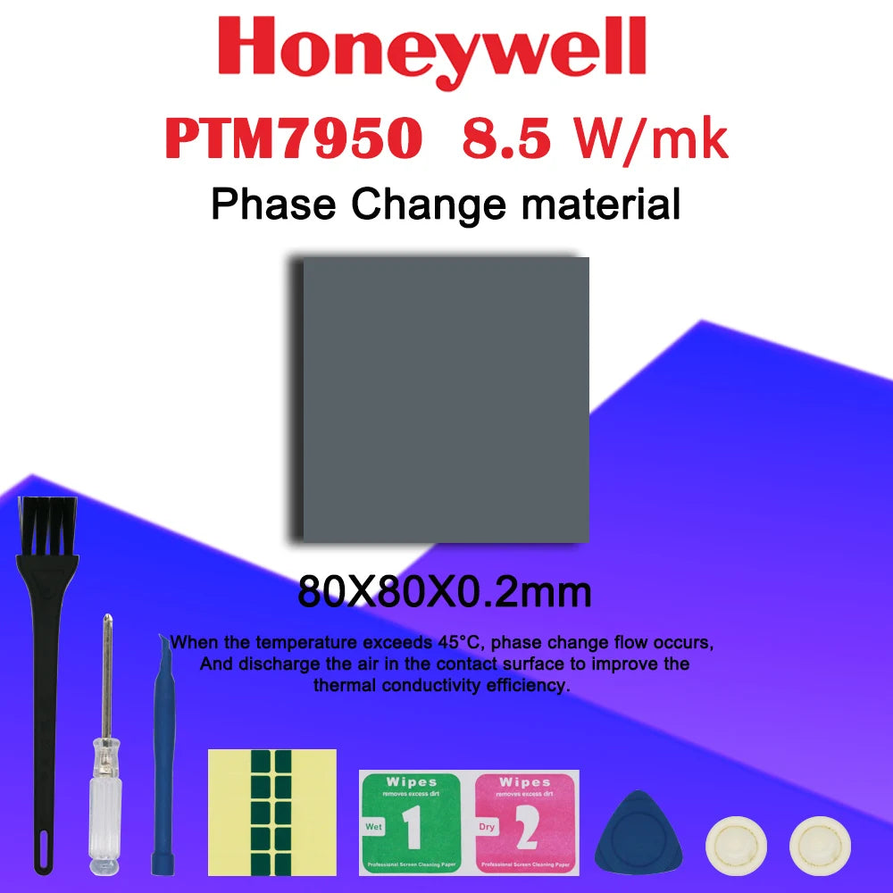 Honeywell PTM7950 Phase Change Pad 8.5W/mk Thermal Grease Material Laptop/CPU/GPU Heatsink Cooling Thermal Conductive Paste Pad