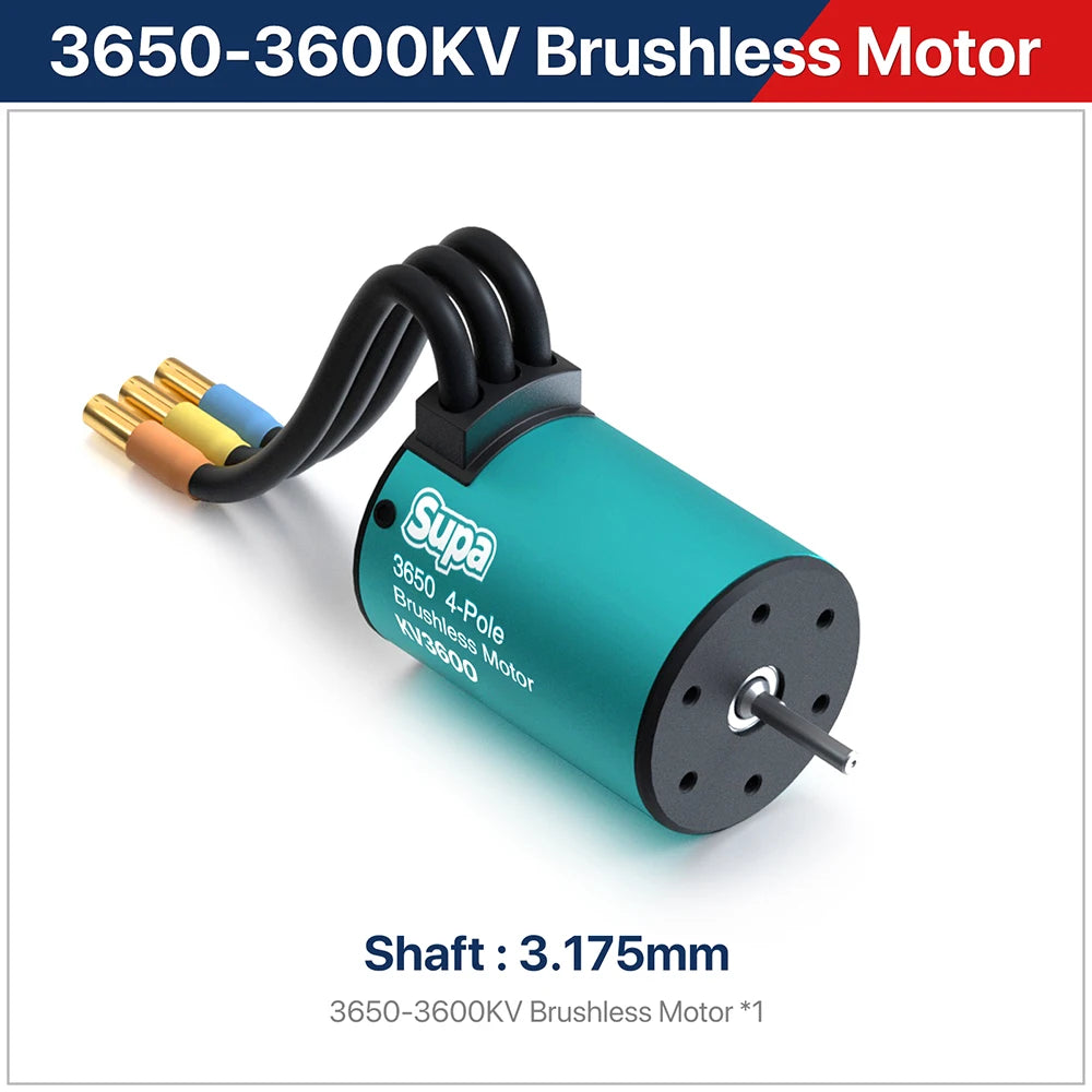 SKYRC Brushless Motor ESC Combo FuriaX Supa 3650 Motor 60A ESC 2-3S LiPo 3.175mm Shaft For 1/10 Touring Buggy Short Course Truck