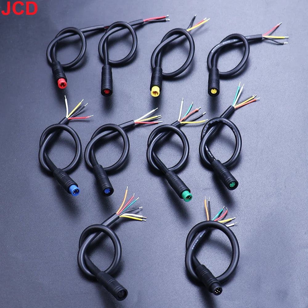 JCD M6 M8 2/3/4/5/6Pin Core 6mm Male Female Julet Electric Ebike Butt Plug Connector Cable Signal Sensor Waterproof Scooter Wire