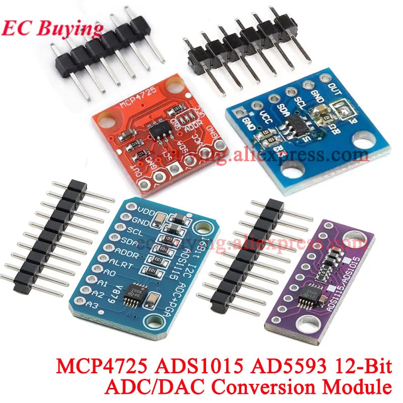 ADS1115 ADS1015 MCP4725 AD5593 ADS1110 ADS1118 ADS1120 ADS1220 MCP3421 SGM58031 PCF8591 Analog-to-Digital Breakout Board Module