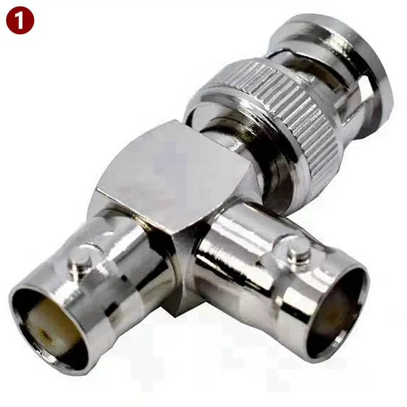 Q9 BNC Male Female Connector Tee Type 3Way Splitter BNC To BNC Male Female 90 Degree Right Angle Brass RF Coaxialc