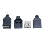 Type A Male Female USB 4 Pin Plug Socket Connector With Black Plastic Cover Type-A DIY Kits
