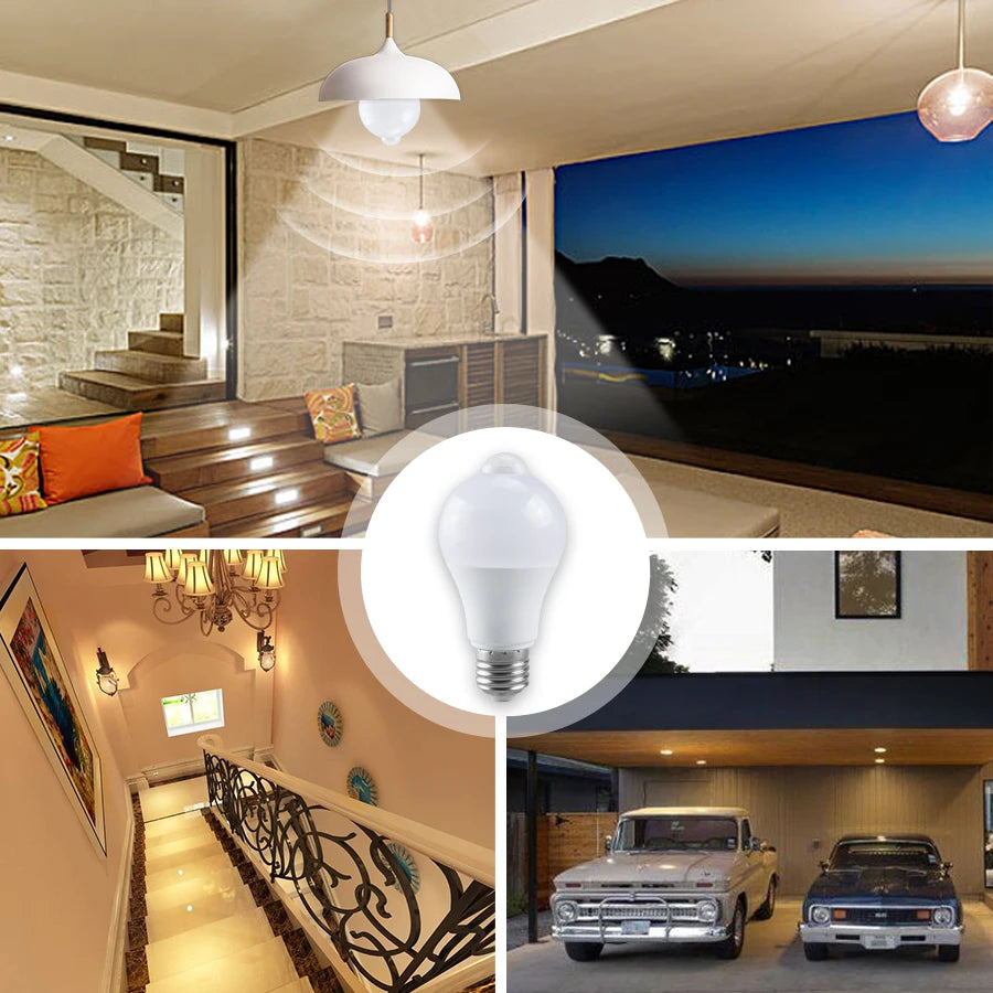 AC 85-265V 12W 15W 18W 20W B22 E27 Motion Sensor LED Light Bulb Human Infrared Sensing LED Lamp Auto ON/OFF Night Light for Home