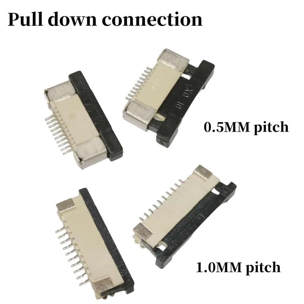 10Pcs FPC connector socket 0.5/1.0mm flip cover/up/down connection 4/5/6/7/8/10/12/14/16/18/20/22/24/26/28/30/32/34/40/45/50/60P