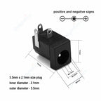 DC Power Connector 5.5mm 2.1mm 2.5mm 3.5mm 1.35mm Barrel Plug 3A 5V 12V Male Female Jack Socket Screw Nut Panel Mount Adapter