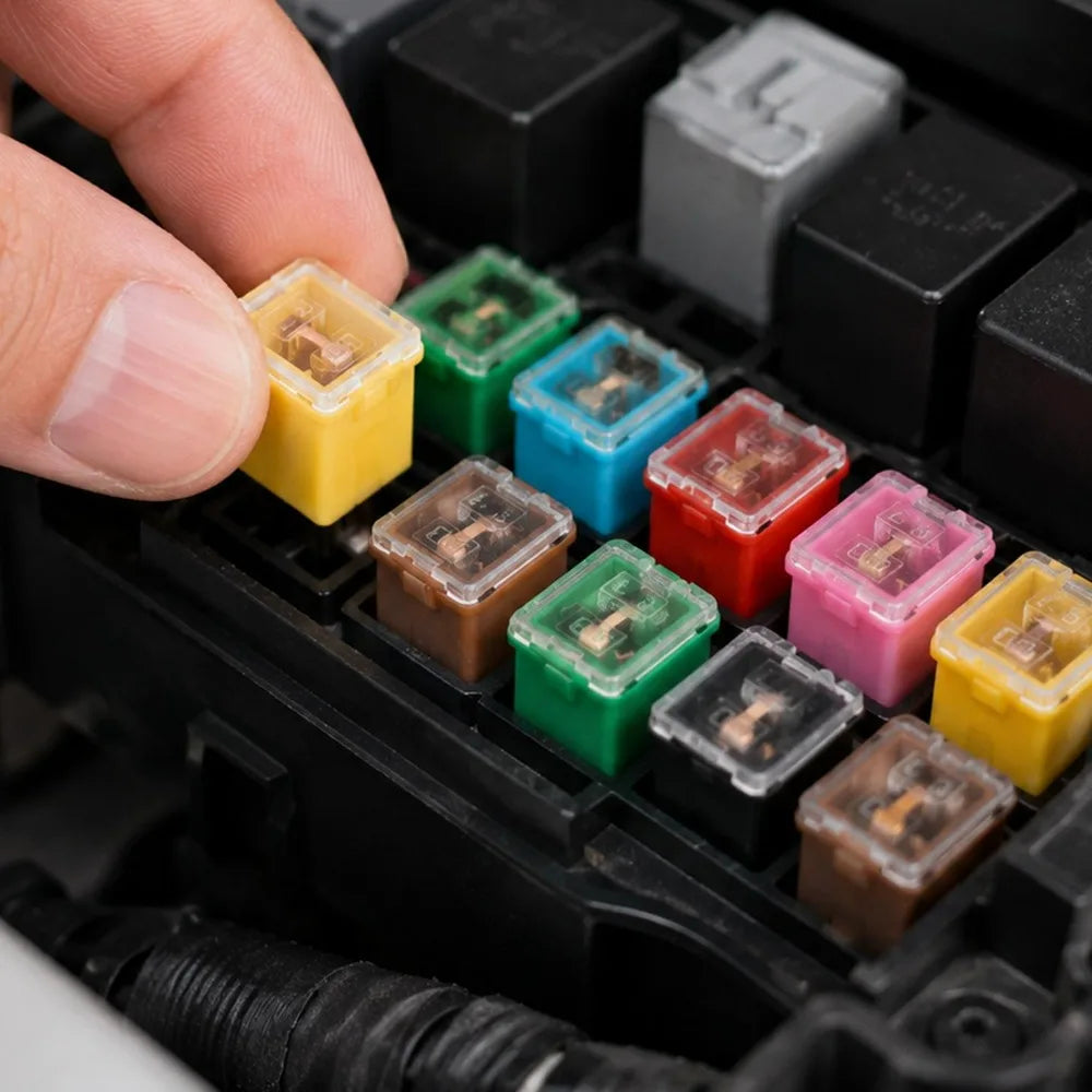 Car Mini Square Fuse 32V 20A-80A Slow Blow Copper Wire Overload Circuit Protection Insert for Car Truck RV Motorcycle Vehicle