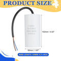 1Pcs CBB60 Run Capacitor 3uf-100uf 450V AC 2 Wires 50/60Hz Cylinder White for Air Compressor Water Pump Motor