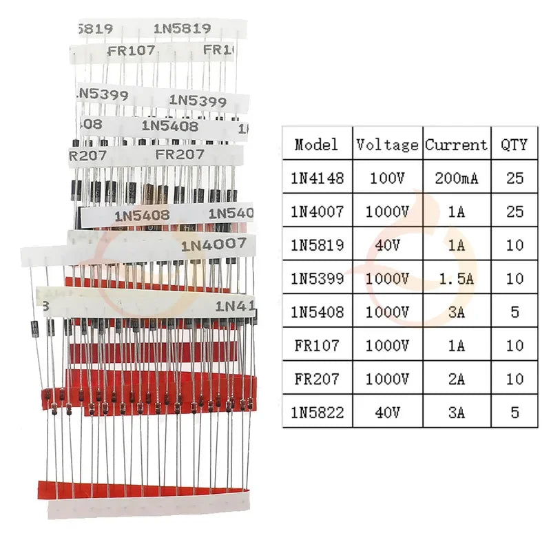 DIP SMD Zener Diode TVS Diodes Fast Switching Schottky Diode Assorted Kit DIY Mix Electronic set