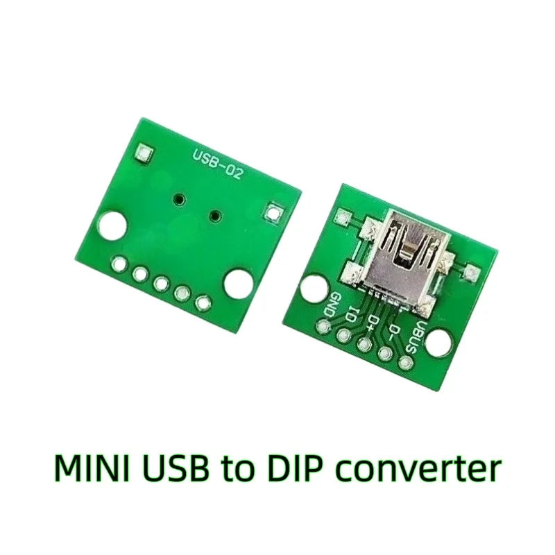 5pcs Micro Mini A Male USB 2.0 3.0 A Female USB B Connector Interface to 2.54mm DIP PCB Converter Adapter Breakout Board