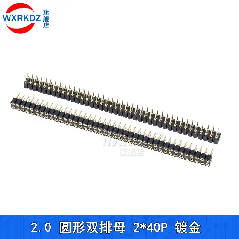 1x40P 1.27mm 2.0mm 2.54mm Round Hole Male Tin Gold Female Pin Header Single Row 0.1" Breakable PCB IC Crystal Transistor Socket