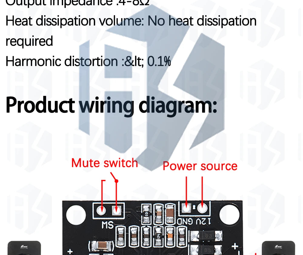 1PCS EGBO Super Slim 2 x 15W PAM8610 Class D Digital Dual Power Audio Amplifier Board 12V black