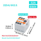 1PCS Wire Electrical Connectors PTFIX 2.5mm Wire Merging And Branching Device Push-in Terminal Block Connector Mount On Din Rail