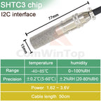 SHT20 SHT30 SHTC3 SHT35 I2C Temperature Humidity Sensor Probe