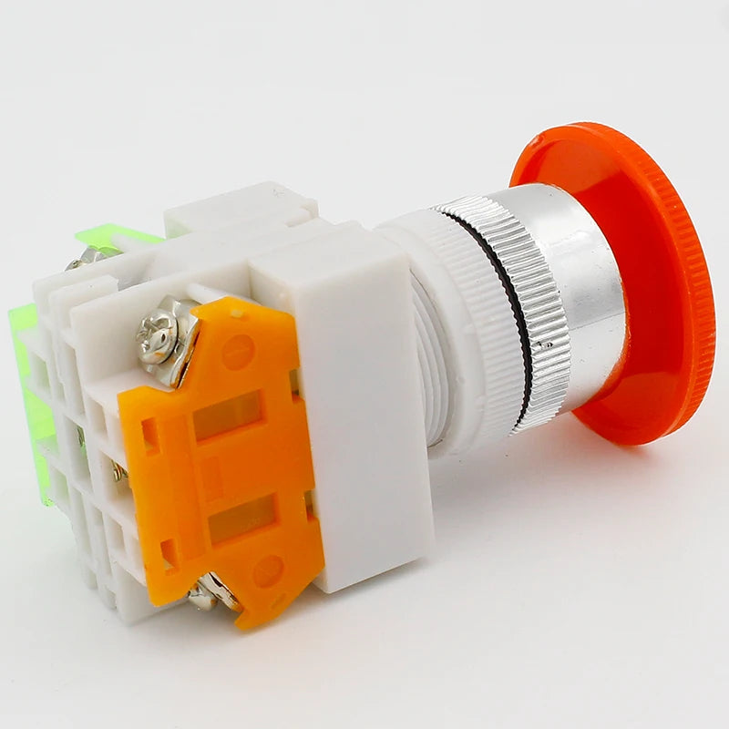 LHLL- Red Mushroom Cap 1NO 1NC DPST Emergency Stop Push Button Switch AC 660V 10A