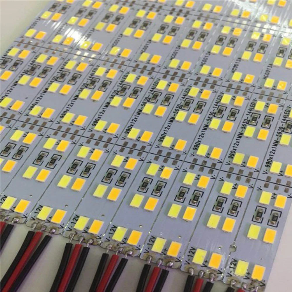 10PCS 8CM 25CM 50CM 12V 24V LED Hard Rigid Strip Bar Light Double row led strip 144leds/m SMD 5730 Superbright Warm Cool White