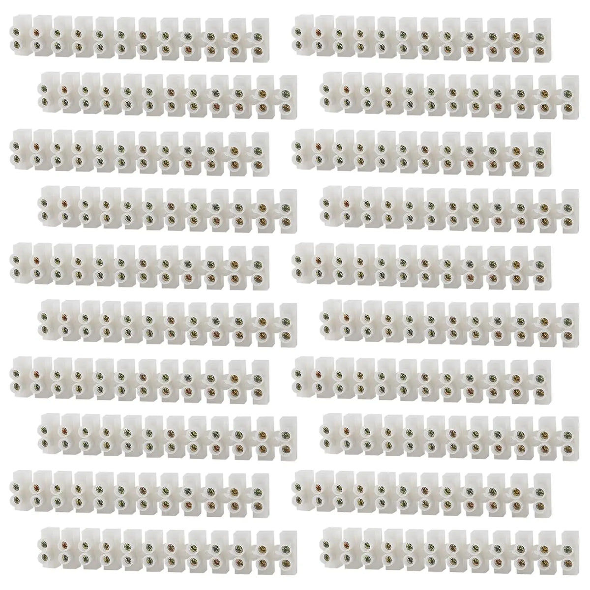 10/20 Pack Terminal Block, 12-Position Dual Row Terminal Strip Screw Terminal Electric Barrier Block for Small Home Projects