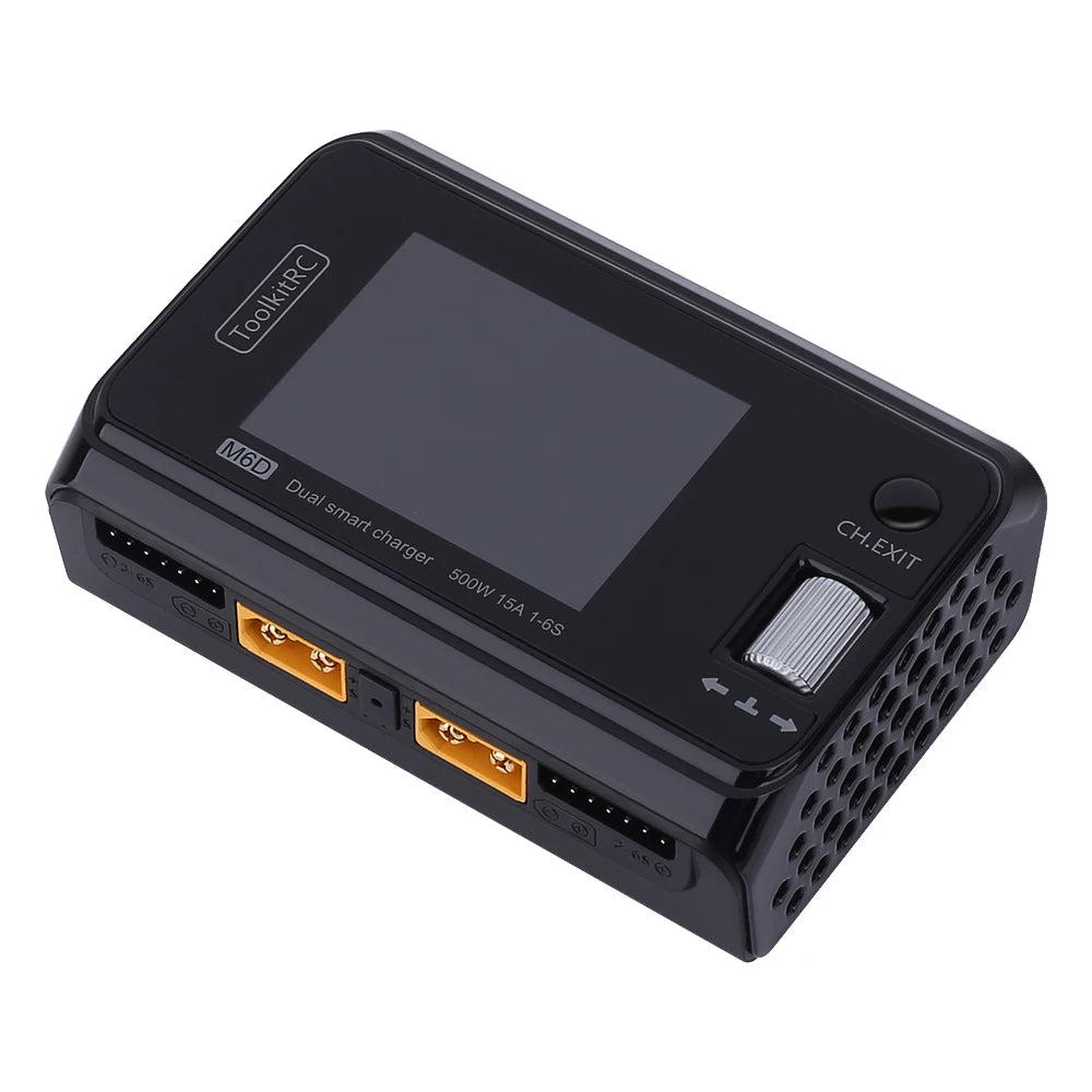 ToolkitRC M6D V3 500W 15A DC Dual Channel MINI Smart Charger Discharger For 1-6S Lipo Battery FPV Model Spare Part Replace