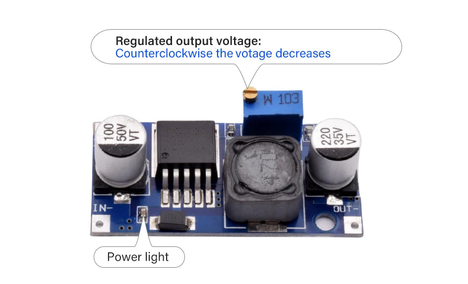 5pcs LM2596 DC to DC Buck Converter LM2596S ADJ 3A Voltage Regulator Adjustable Step Down Power Supply Module 24V 12V 5V