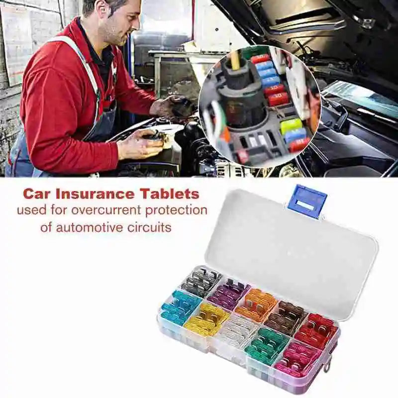50/100Pcs Car Fuses Kit Assorted Auto Truck Standard Blade Fuse Assortment 2A 3A 5A 7.5A 10A 15A 20A 25A 30A 35A Auto Fuse