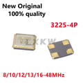 10piece 3225 SMD patch passive quartz crystal oscillator 8MHz 12MHz 13MHz 16MHz 20MHz 24MHz 25MHz 26MHz 27MHz 30MHz 32MHz 40MHz