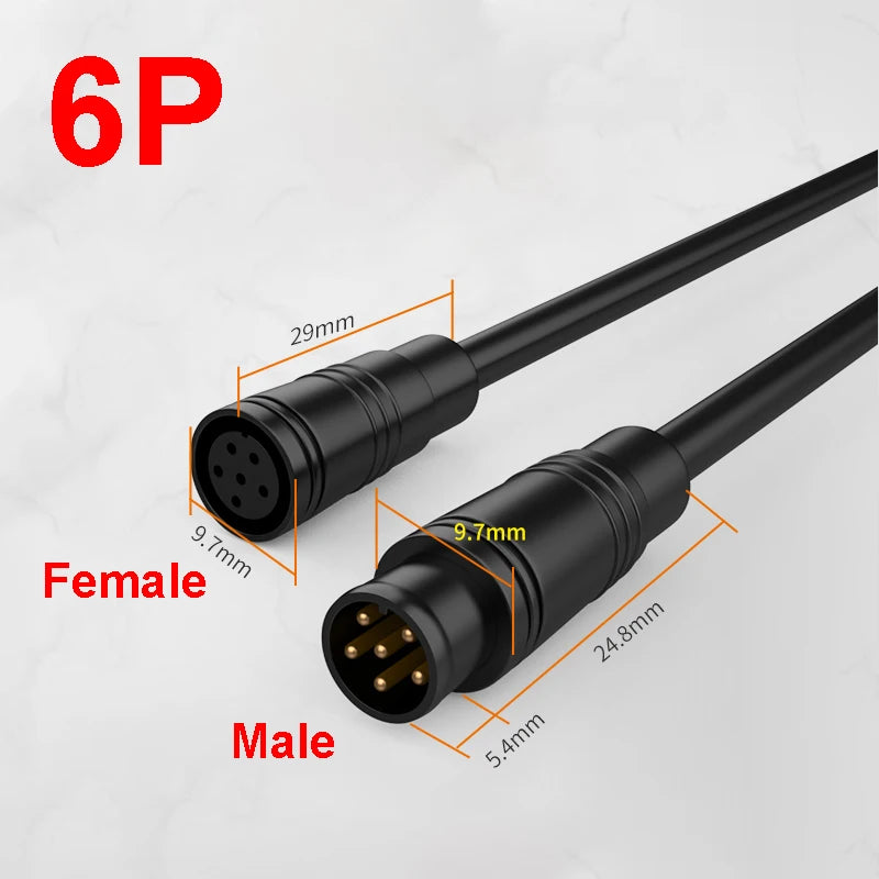 1pair male+female E-bike Line  M8 Signal Speed Sensor Extension Cable 2 3 4 5 6 Pin Electric Bicycle IP65 Waterproof Joint