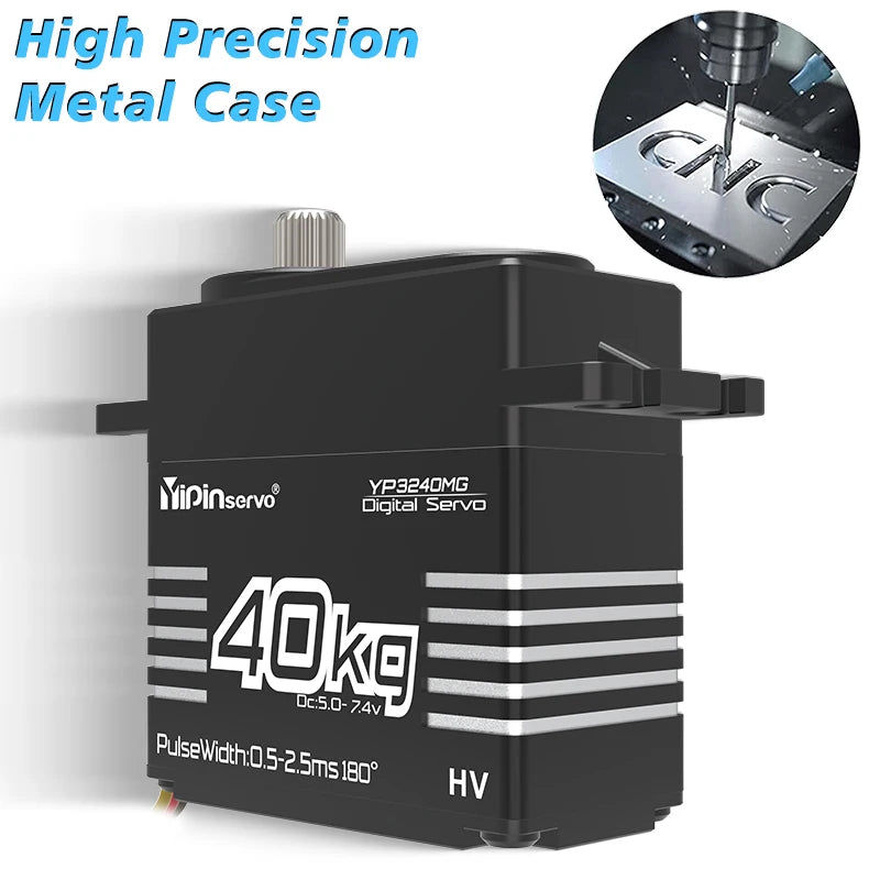 YP3240MG 40KG Digital Servo High Torque 5.0-7.4V Metal Gear IP67 Waterproof for 1:8 1:10 RC Crawler TRX6 SCX10 Baja