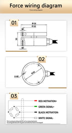 25mm/58mm Mini Compression Load Cell Sensor, 10kg-5t Optional,mV/V Output with Digital Force Display Indicator Meter 220V Supply