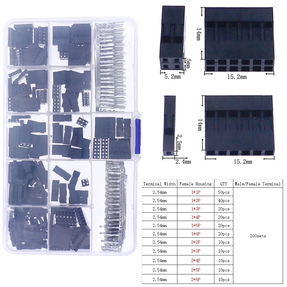 1.25mm PH2.0mm XH2.54mm MX3.0mm VH3.96mm Pitch Terminal Male Female Pin sm Dupont Connector Kit