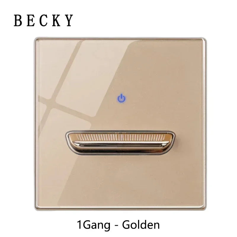 Retro Toggle Light Switch Glass Panel Wall Switch 2 Way EU UK Standard 16A LED Indicator Luxury Vintage Home Interior Ornament