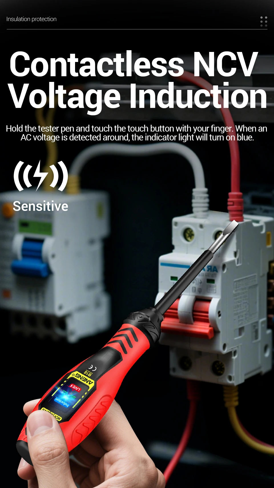 ANENG ST170 Clamp Meter Digital Multimeter Tester 500A AC Current AC/DC Voltage+B18 Highlight Voltage Tester Pen Electrician Set