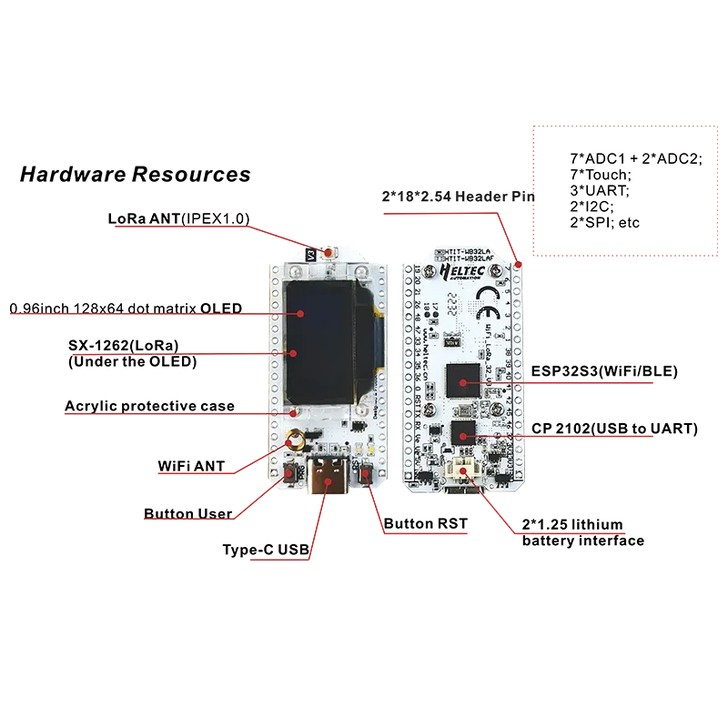 Meshtastic Wifi Heltec LoRa 32 868MHZ ESP32 Oled SX1262 0.96 Inch Blue OLED Display Development Board for Arduino