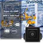 ELP 16MP USB Camera 120 Degree Wide Angle USB Camera IMX298 Sensor Streaming Webcam Plug & Play for Machine Vision