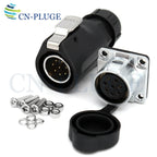 XHP20, IP67 2 3 4 5 67 8 9 10 12-Pin Waterproof Electrical Connector, 20mm Aviation Square Panel Mounting Male Plug