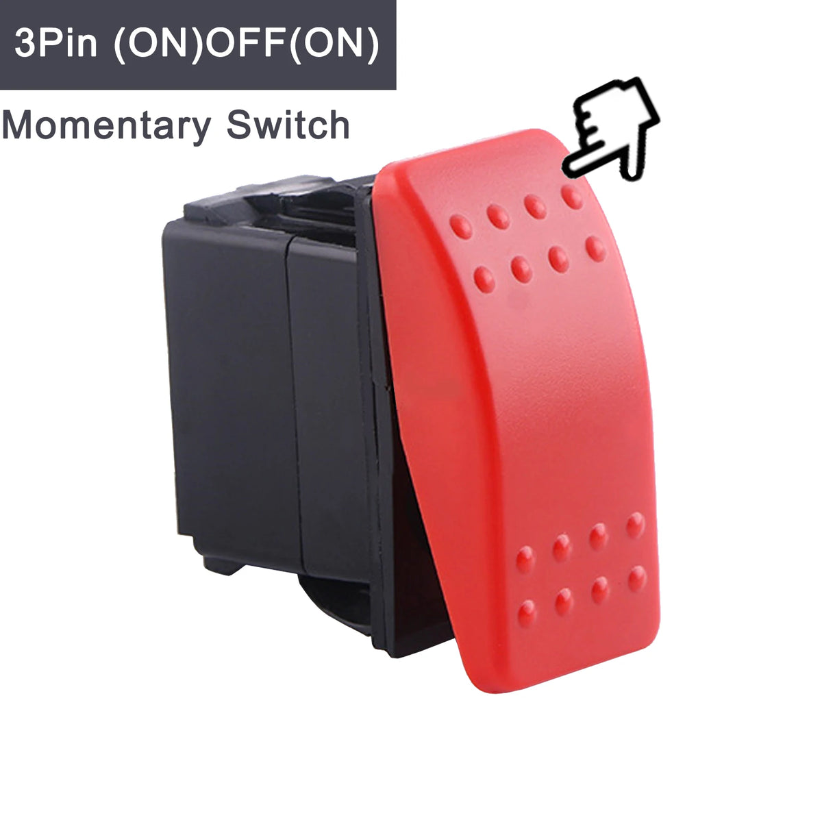 12V 24V Hazard Warning Rocker Switch Red Light Lamp Emergency Stop Toggle Switch for Car Truck RV Camper Boat Marine Waterproof