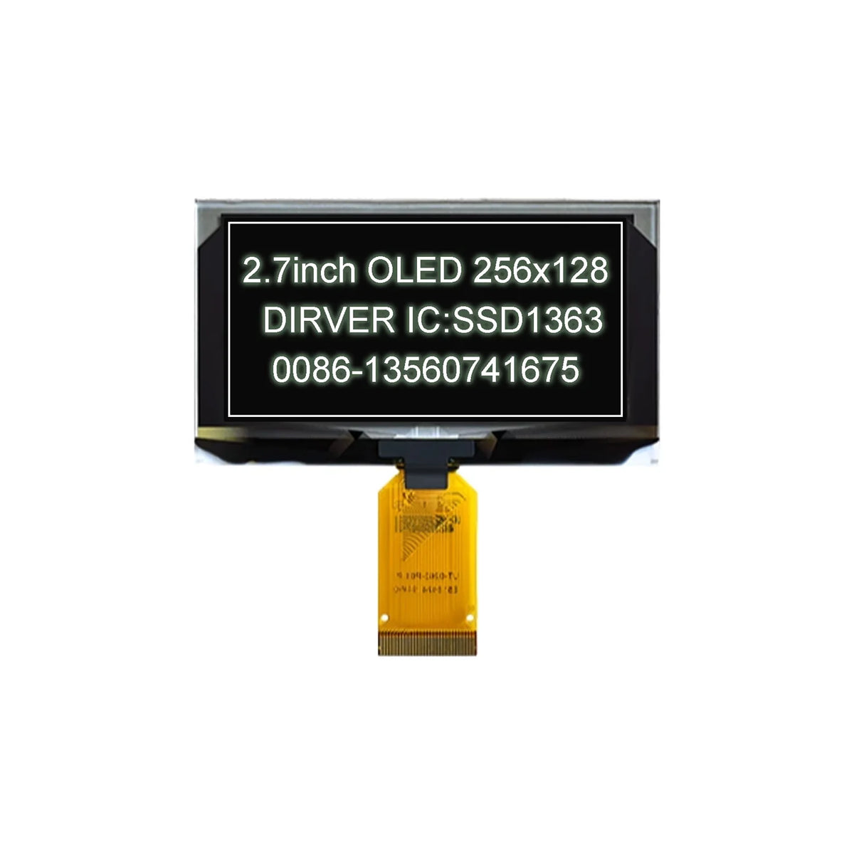 2.7 Inch 256*128 OLED Display Screen COG SPI IIC I2C interface 4PIN 7PIN 30PIN LCD Panel 256x128