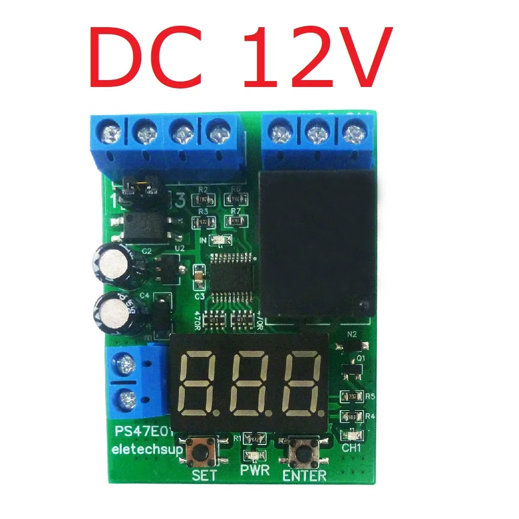 DC 12V 24V LED Digital Relay Switch Control Board Module Relay Module Voltage Detection Charging Discharge Monitor Test
