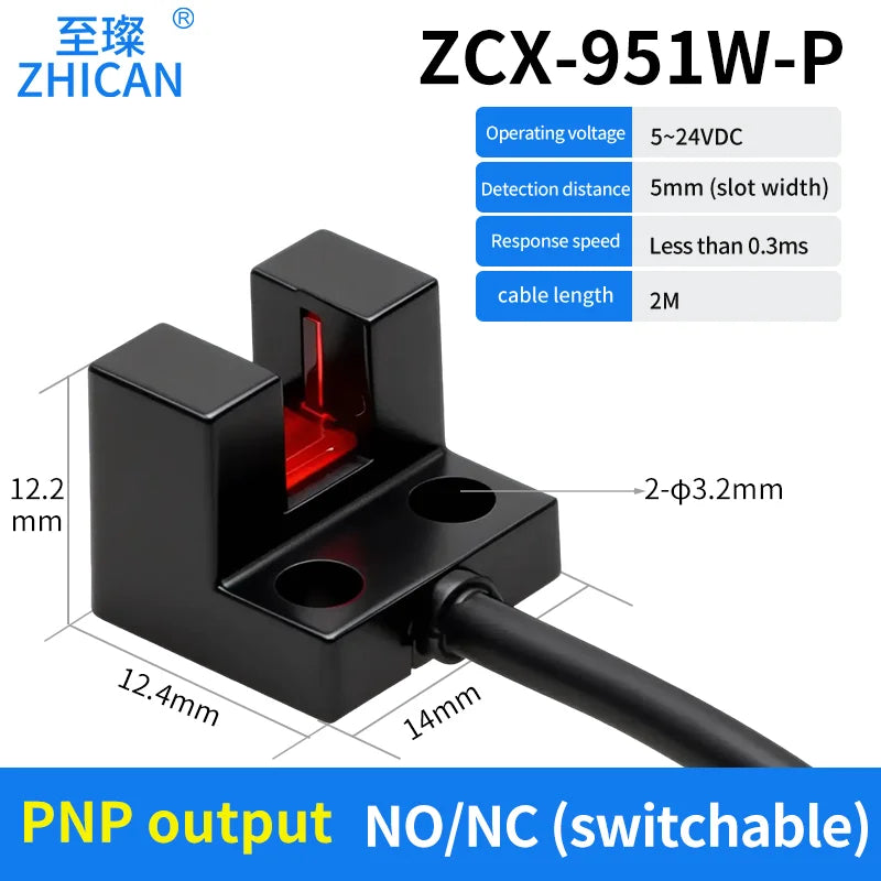 ZHICAN ZCX-950-P 951 952 953 954W-N U Shaped Photoelectric Sensor Fork Slot Detection Switch Limit Switch