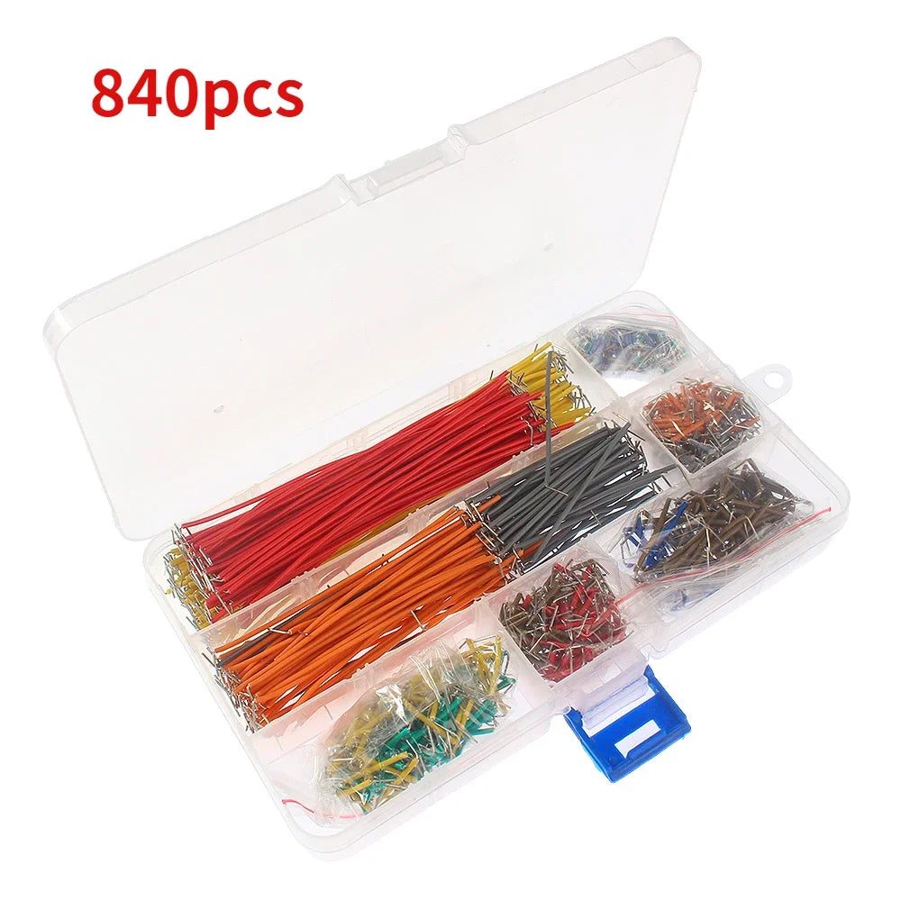 65PCS-840PCS Breadboard Jumper Wire Kit 14 Lengths Assorted for Bread Board DIY Universal 24AWG 26AWG Protoboard Cable