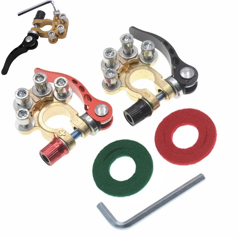 2Pcs Car Battery Terminal Connectors Quick Release Disconnect 12V 24V Positive Negative Battery Cable Ends for SAE/JIS Type Car