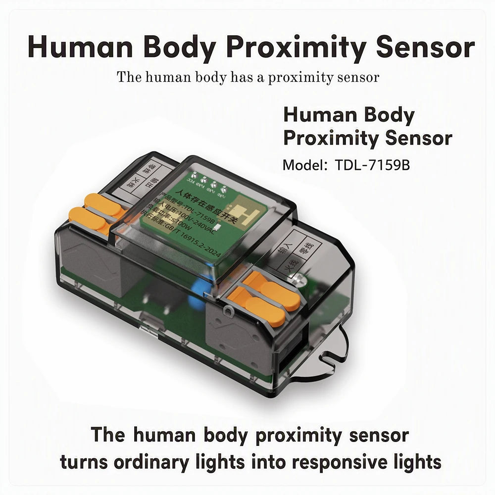 Ac 110v-220v Human Presence Sensor 24ghz Microwave Radar Controller Detection Micro-motion Sport Body Sensor Switch
