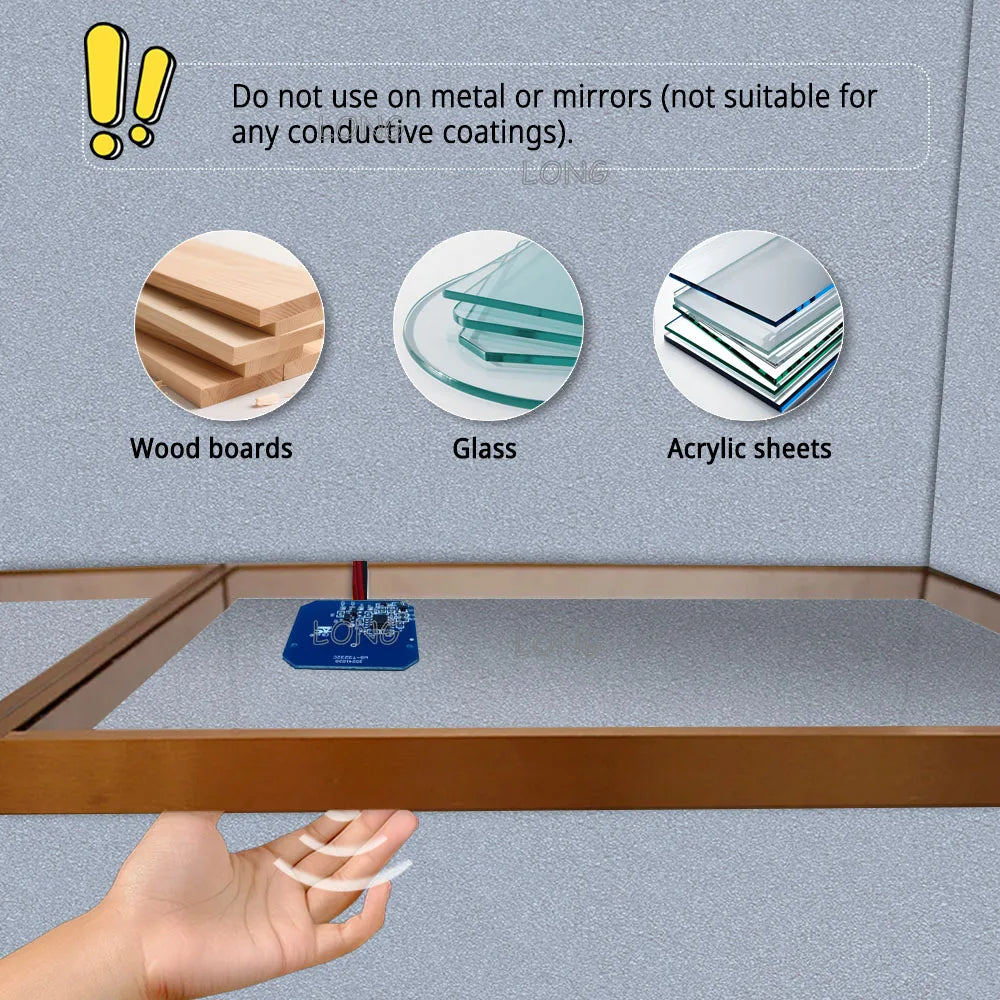 Drill-Free & Partitioned Touch Sensor - Multi-Function Wood Penetration Switch, DC5-24V for Wardrobe Cabinet Wooden Furniture,