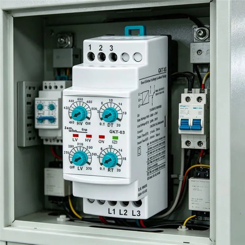 ABGR-GKT-03 Three Phase Under/Over Voltage Control Relay Module 3X380v AC 50/60HZ Non Neutral Protection Relay
